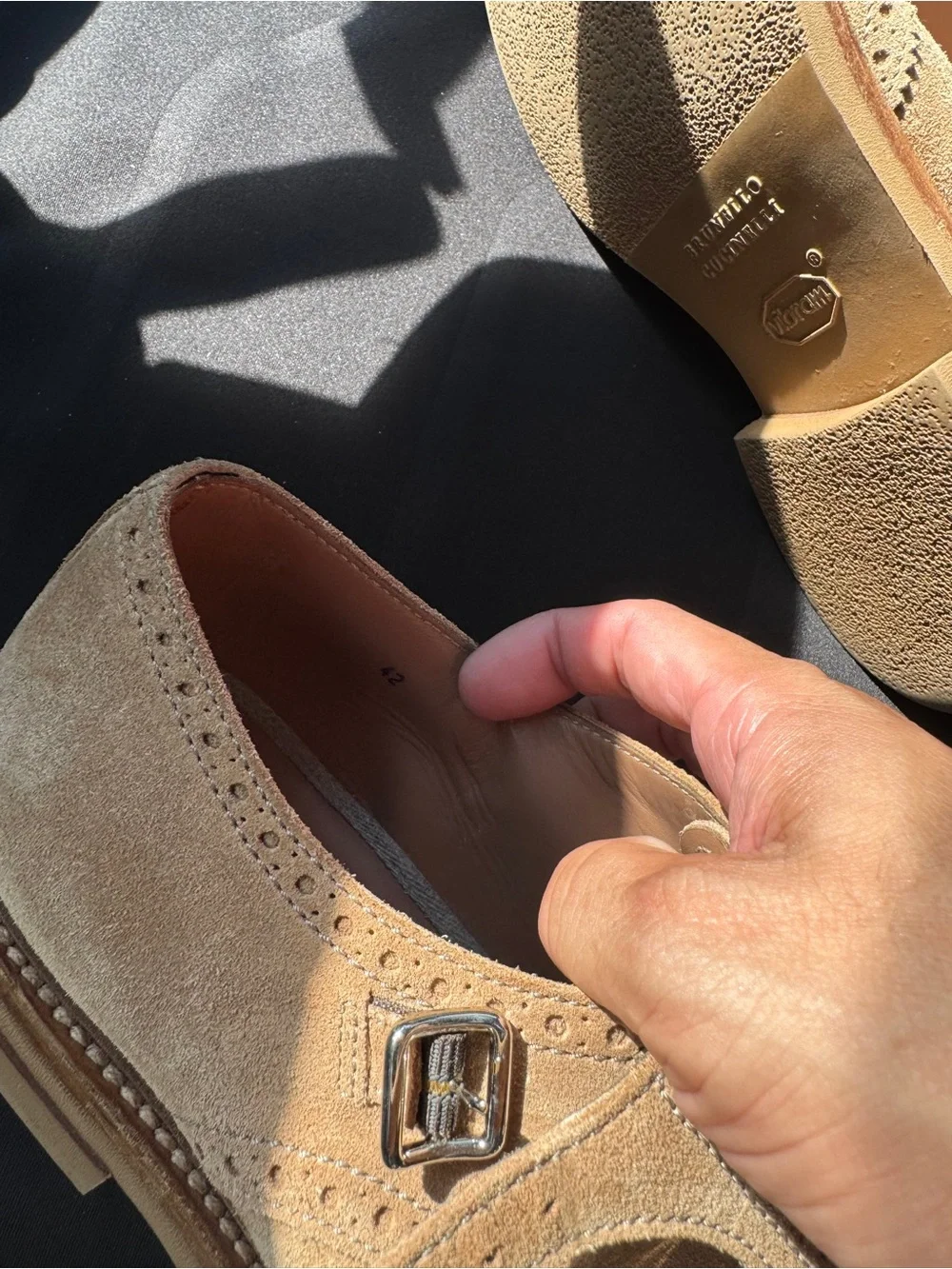 1300$ Brunello Cucinelli Tan Suede Double Monk Strap Brogues